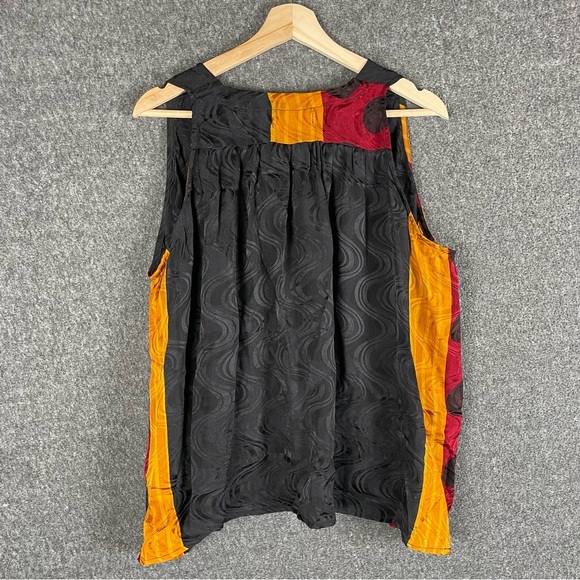 Kantha Bae Women’s OS Boho Hippie Open Tie Front Sleeveless Vest Slouchy Blouse - Picture 3 of 9